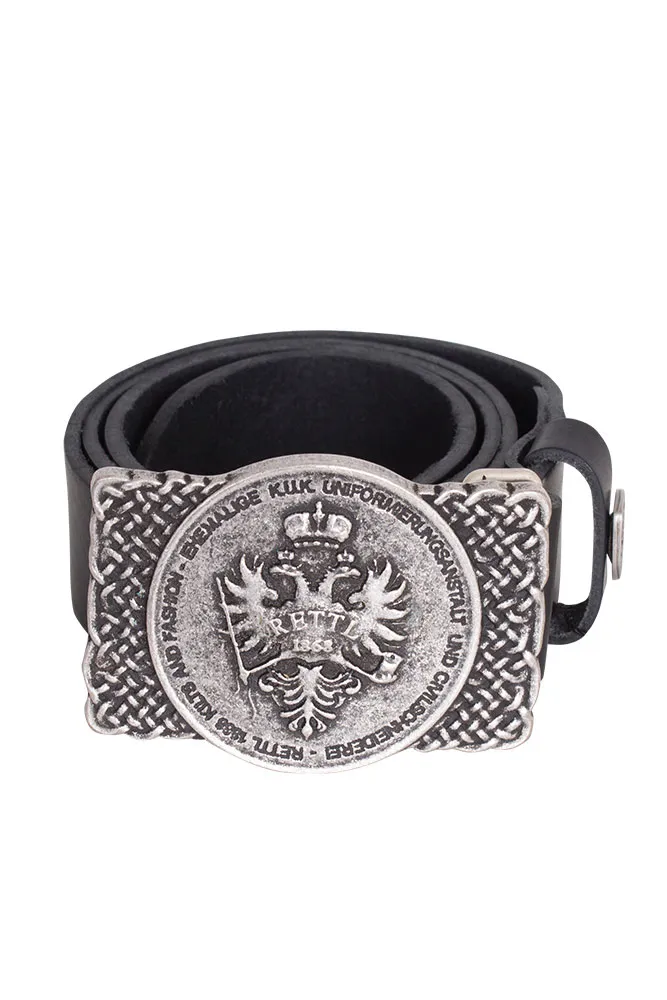 Rettl Wattle-Badge Trachtengürtel Leder braun