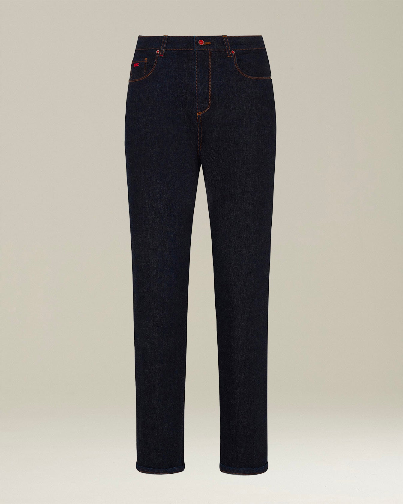 Kiton Pantaloni Cotone Jeans Slim Dunkelblau Baumwolle