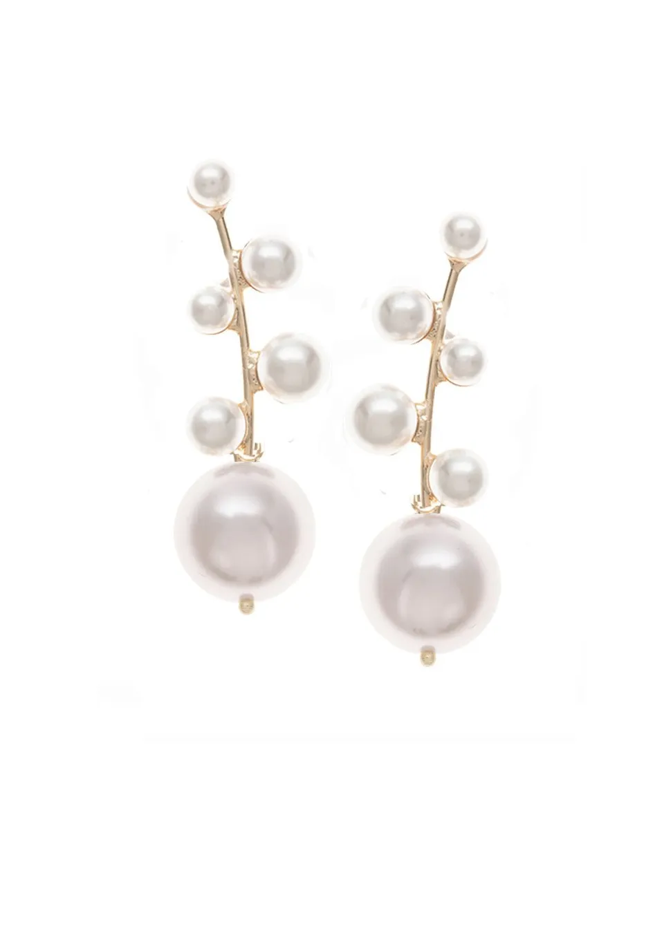 Elizabeth Bower Ariel Bauble Perlenohrringe Rhodium Stecker