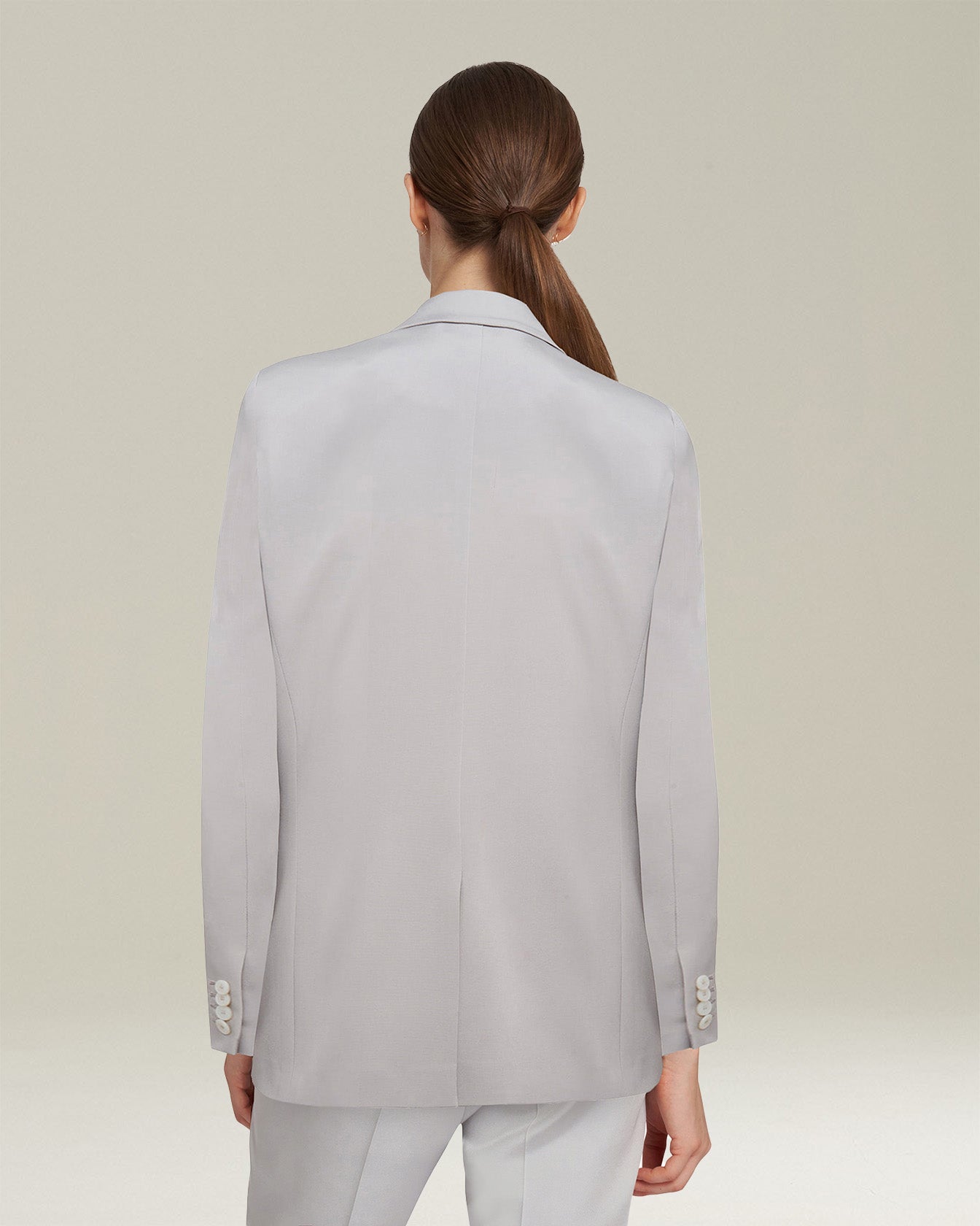 Kiton Silk Blazer Sakko grau Seide Damen Gr 40