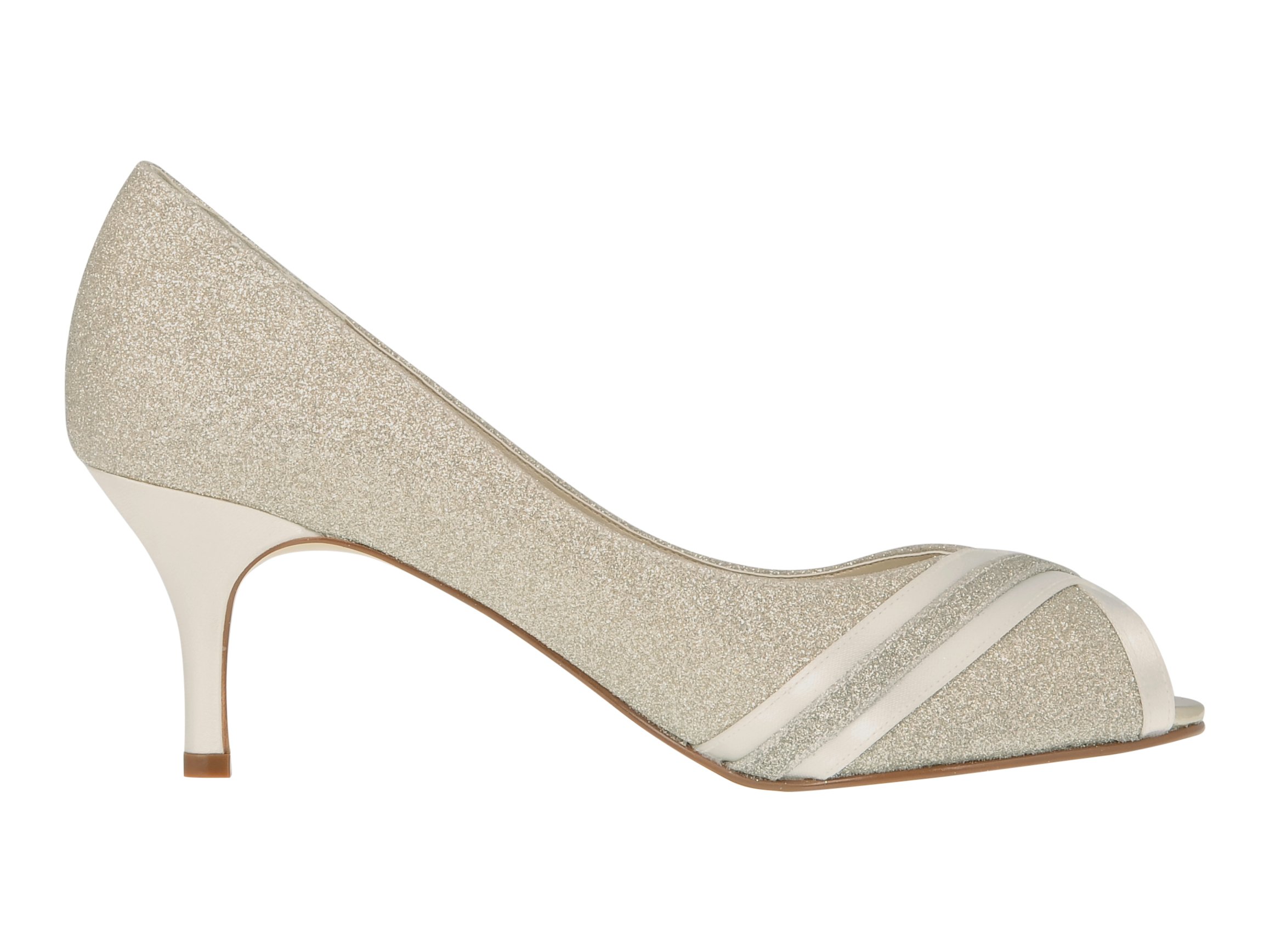 Rainbow Club Timeless Margie Peep Toe Ivory Glitter 6,5 cm