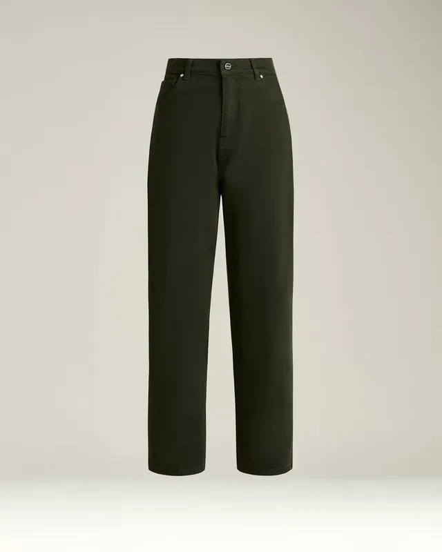 Kiton Trousers Stretch Baumwollhose Damen dunkelgrün elastisch