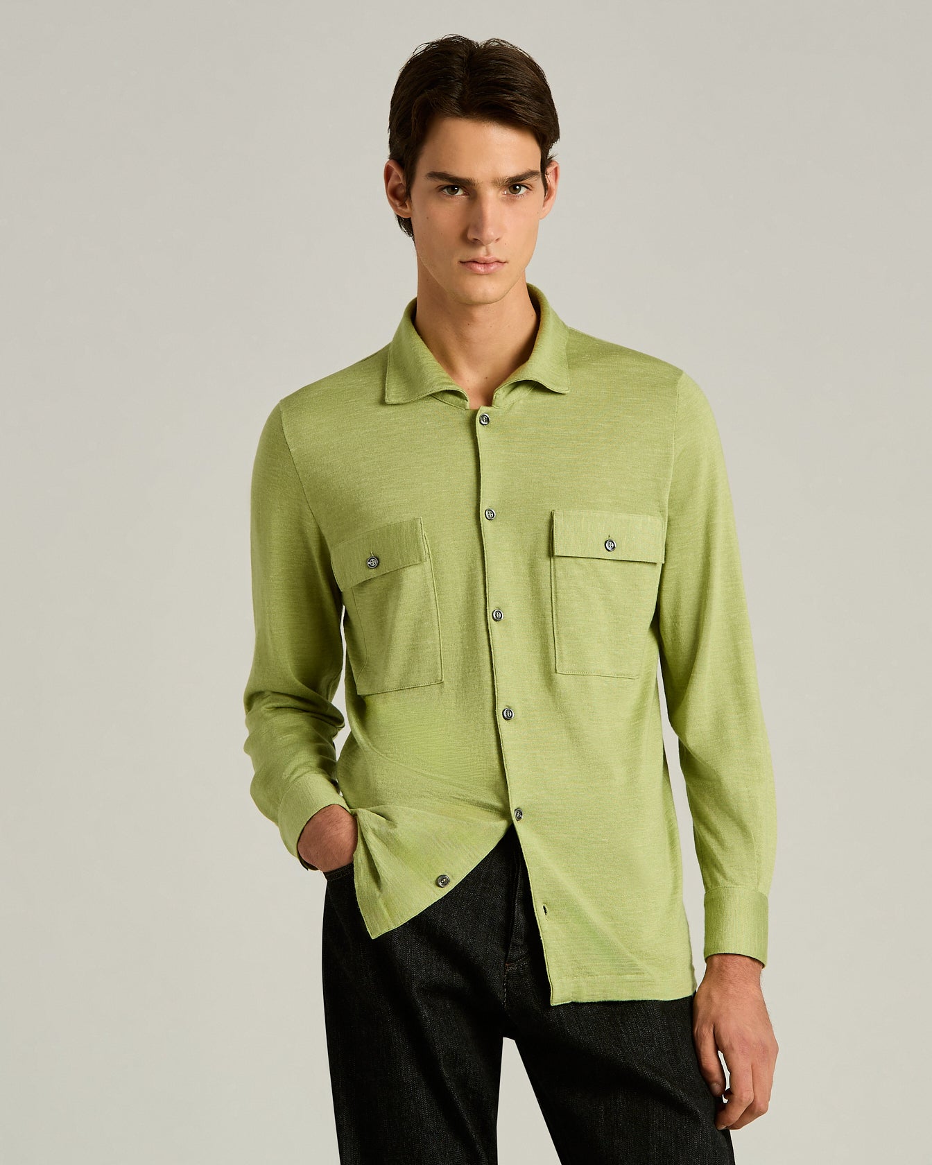 Kiton Shirts Overshirt Seide Kaschmir Leinen M