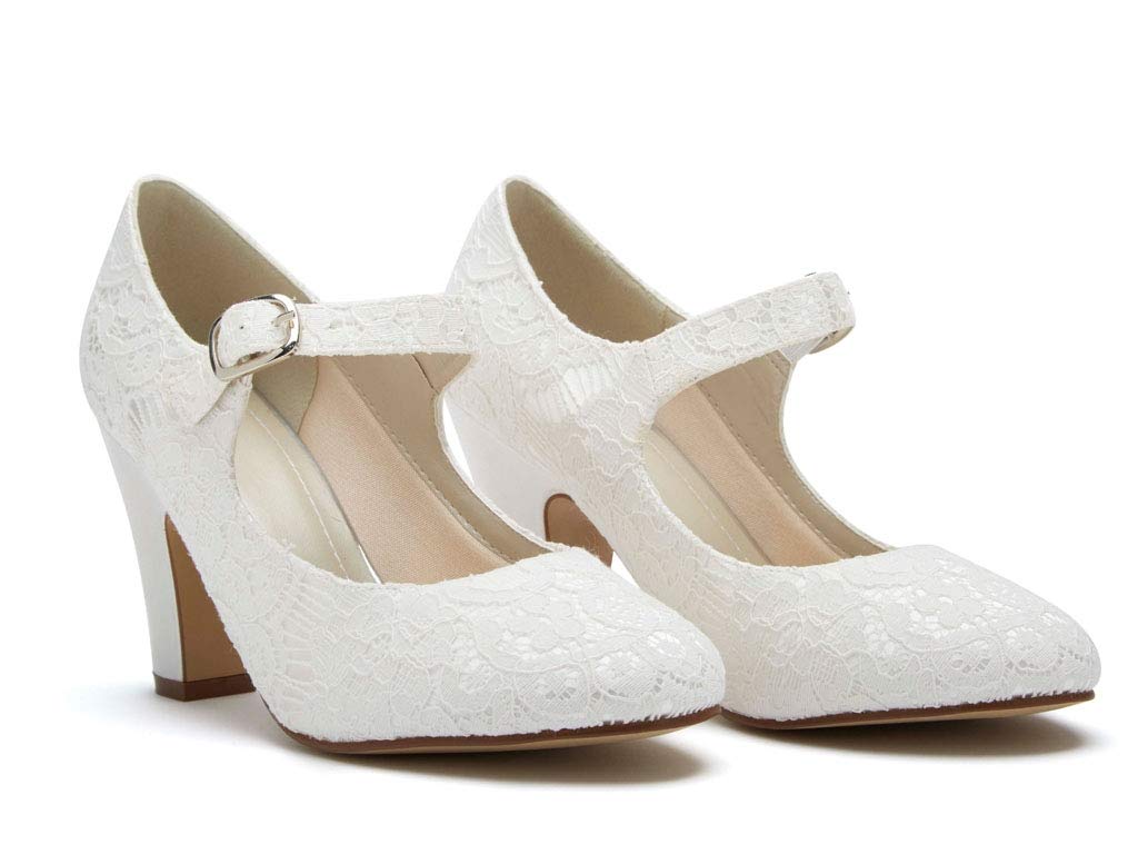 Rainbow Club Madeline Pumps Brautschuhe Elfenbein Satin Spitze