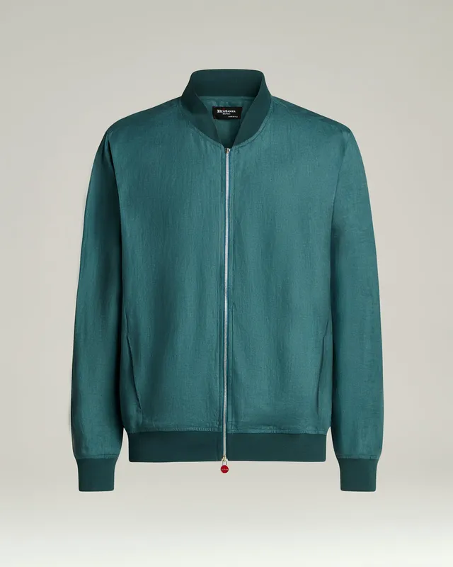 Kiton Jackets Sakko Leinen Kornblumenblau Zip