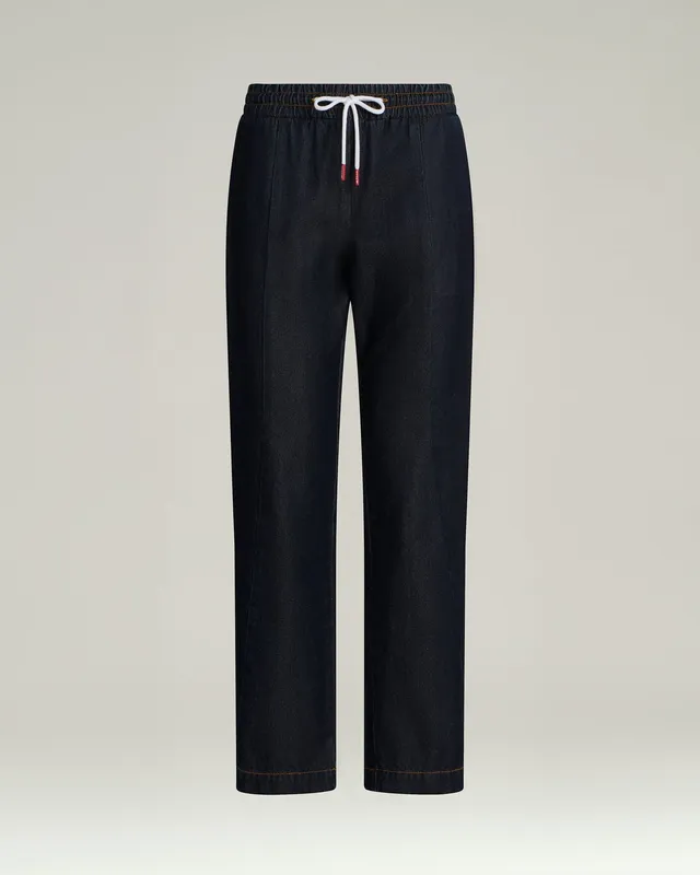 Kiton Trousers Cotton Linen Hose Blau Größe 46