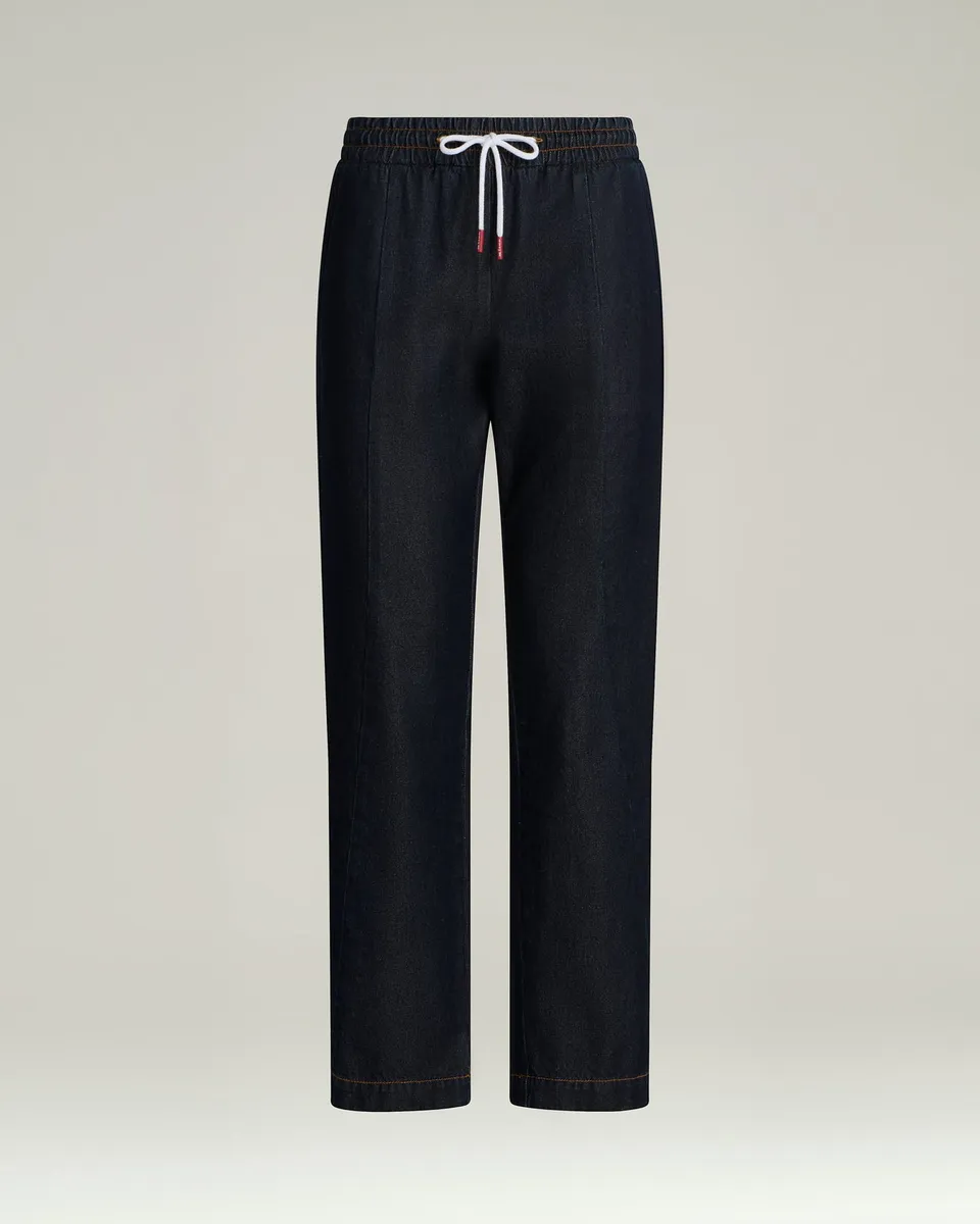 Kiton Trousers Cotton Linen Hose Blau Größe 46