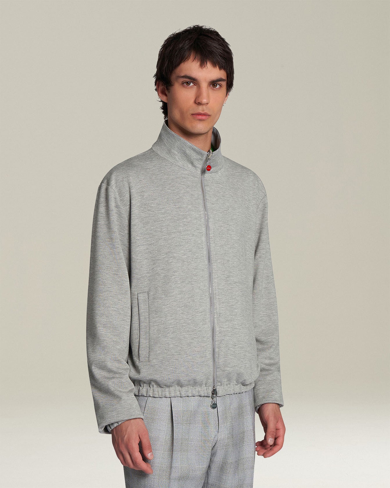 Kiton Outerwear Blouson Bomberjacke 50 Grau Wendbar