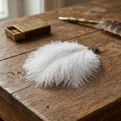 Alpenflüstern DAHEIM API18800010 Flaumfeder-Brosche weiß 14 cm