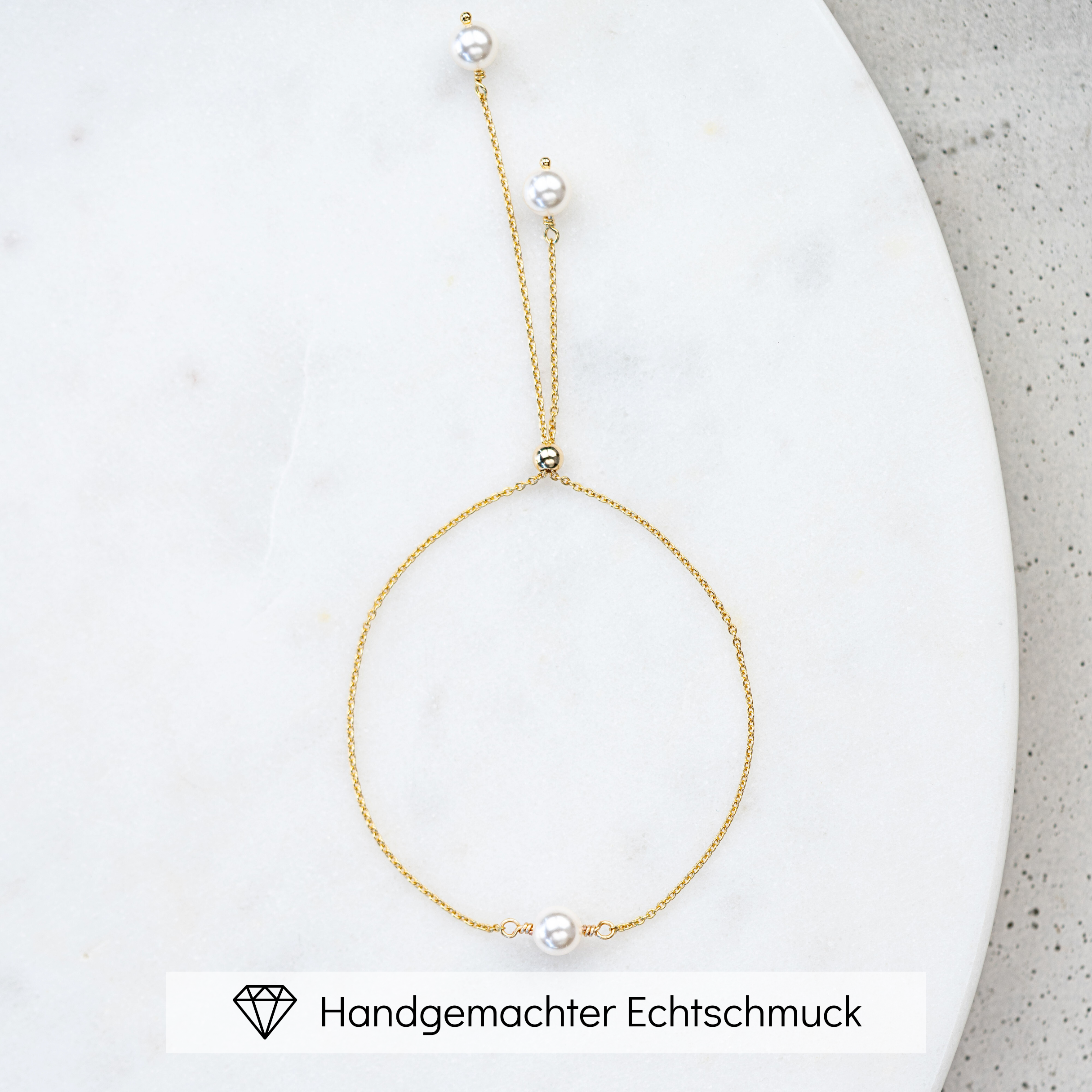 Perlenbräute Valeria Armband Gold verstellbar 20 cm