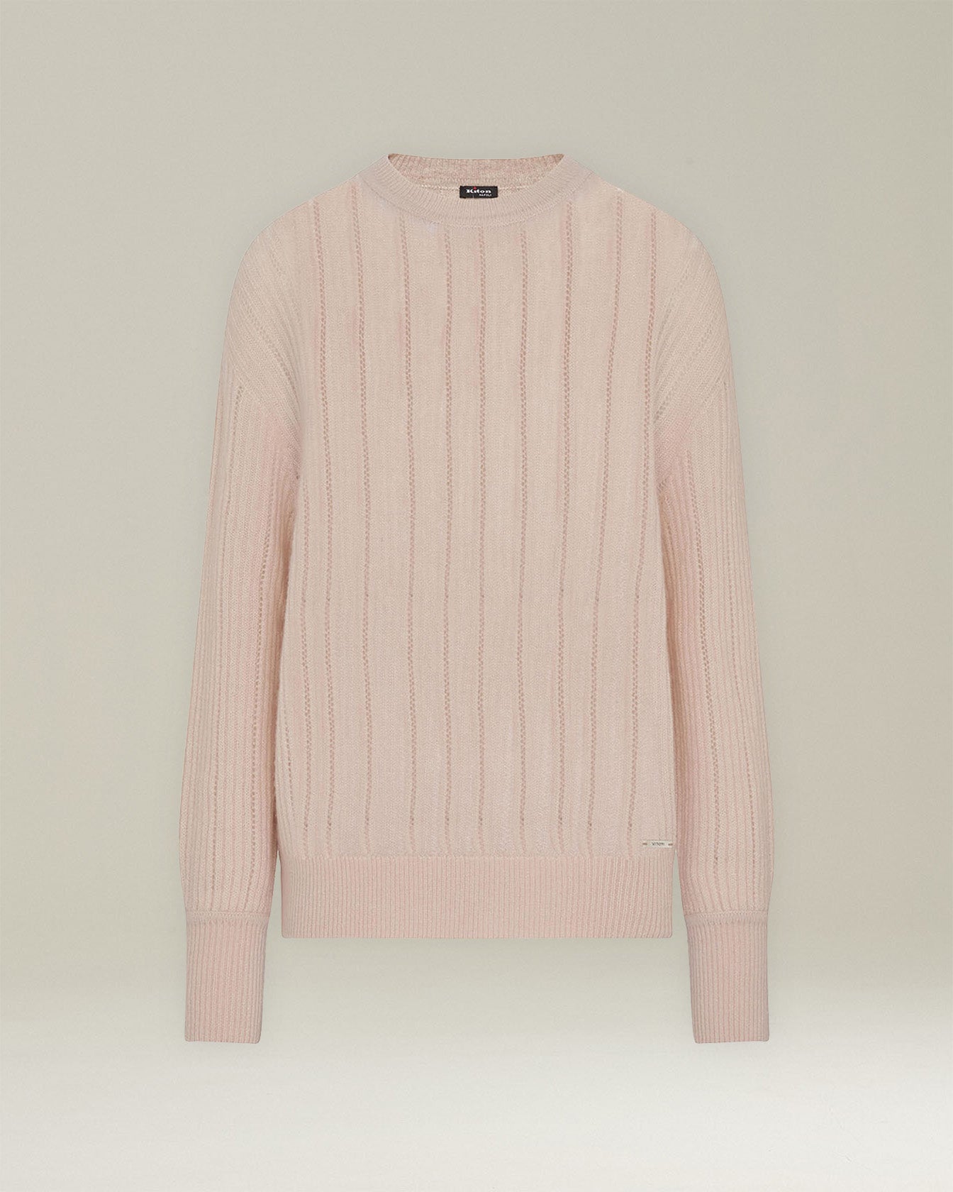 Kiton Pullover Kaschmir Seide Rundhals Lochstrick