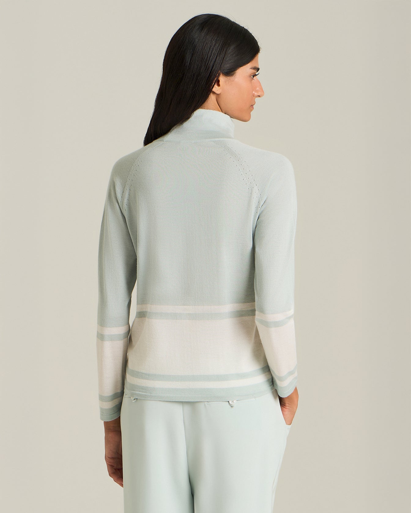 Kiton Knitwear Colour-Block Kaschmir Seide Rollkragenpullover