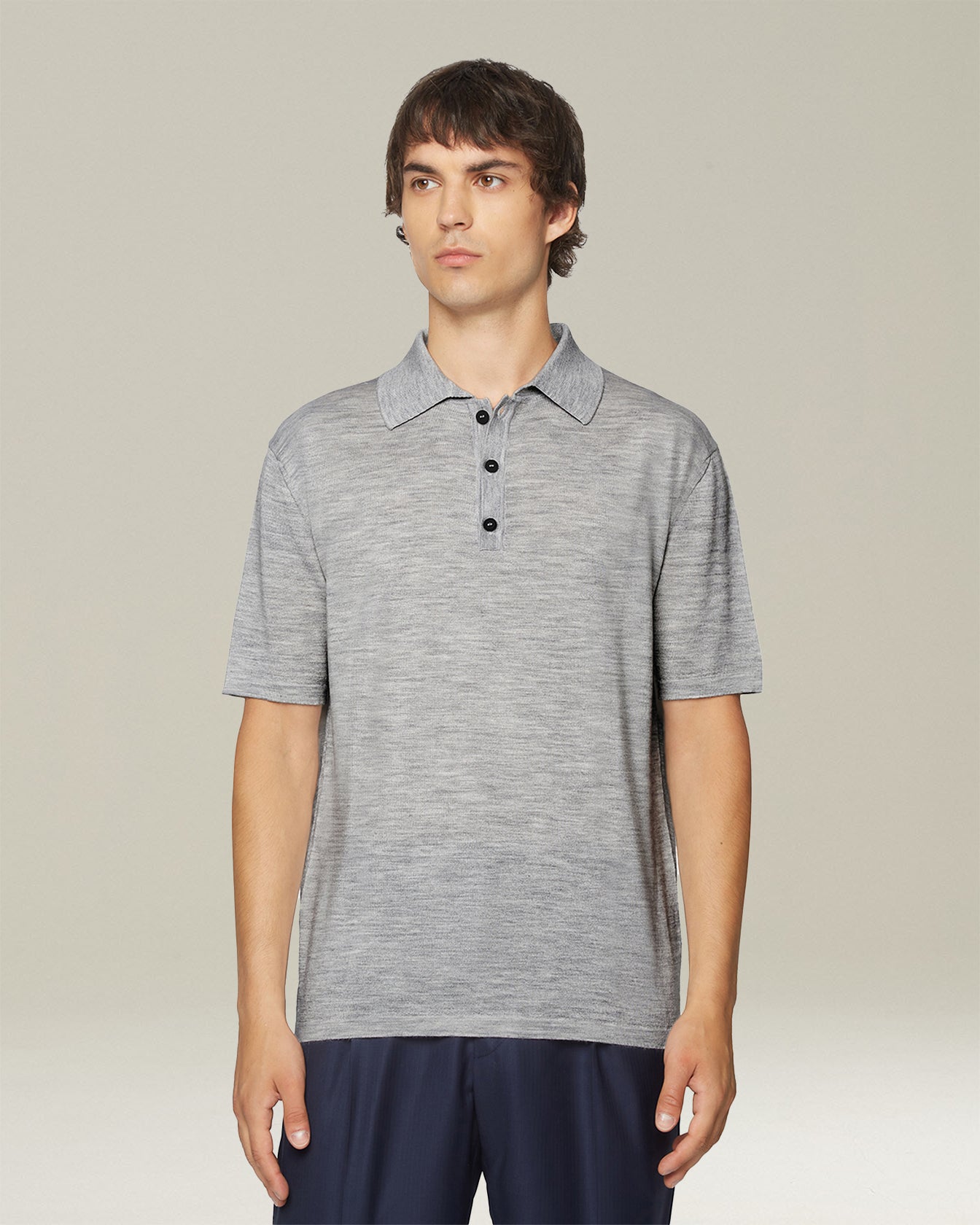 Kiton Deluxe Polo Wolle Seide Herren Leicht