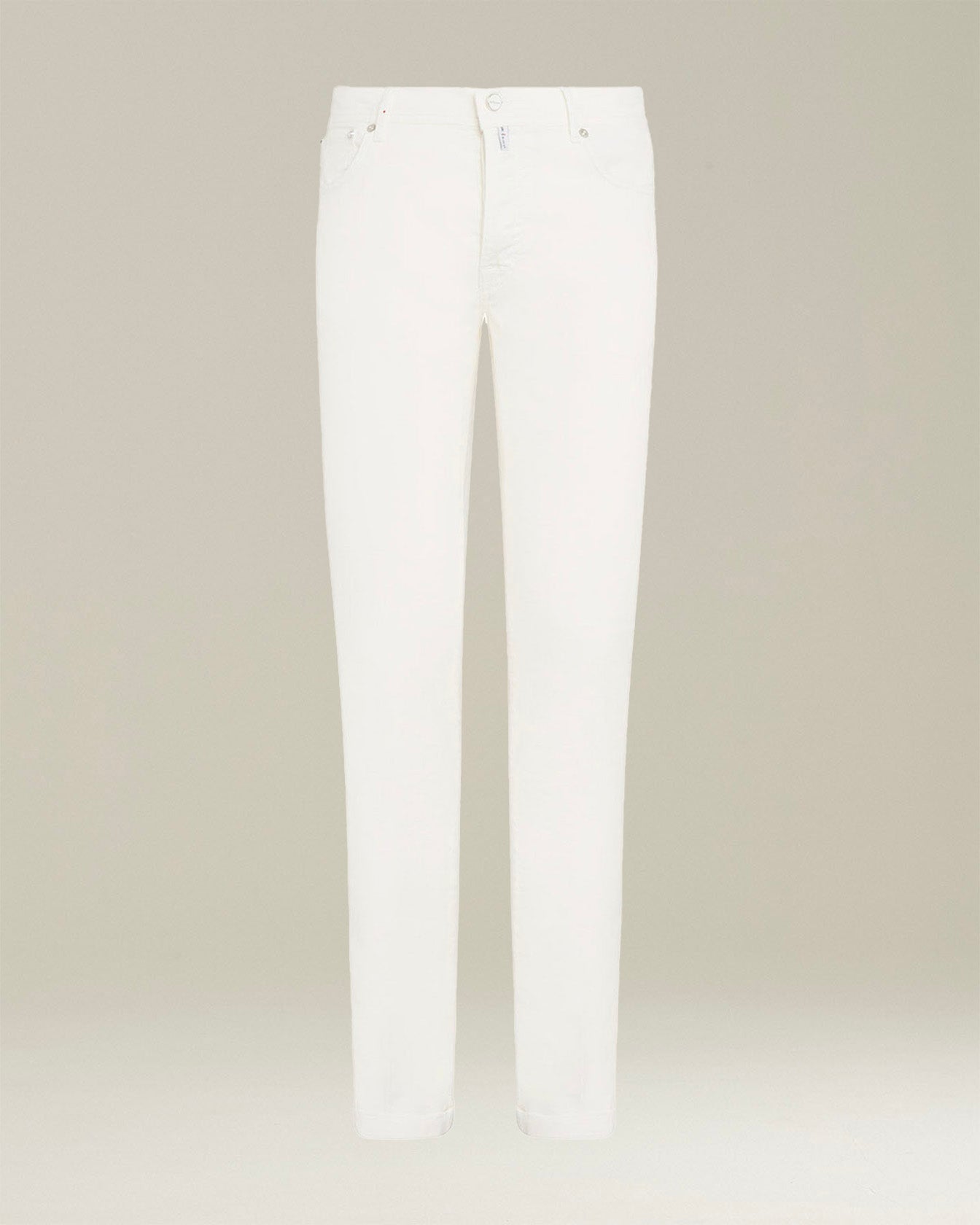Kiton Trousers Jeans creme Leinen Slim Five-Pocket