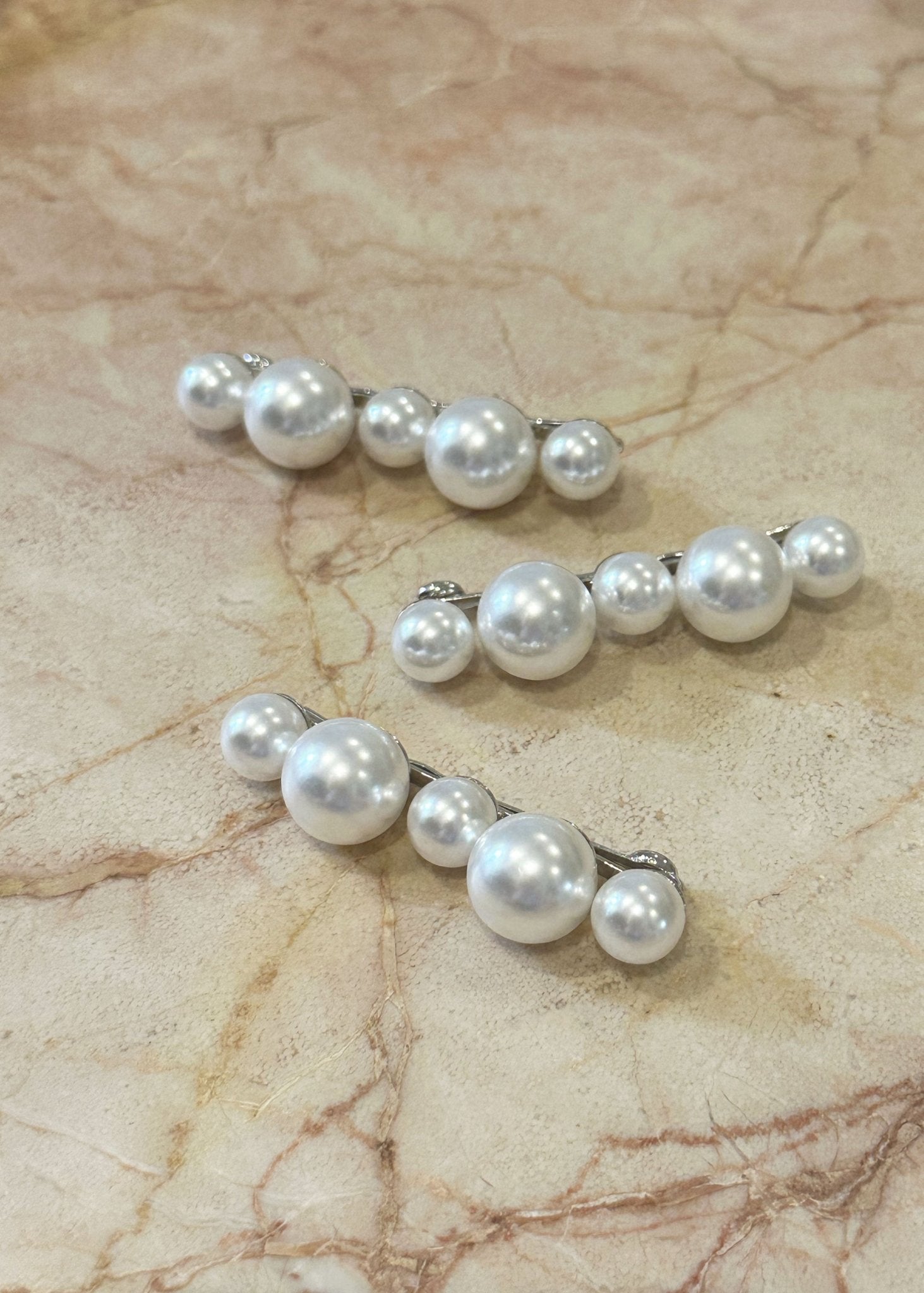 Elizabeth Bower Pearl Dublet Braut Haarnadel Rhodium Perlen