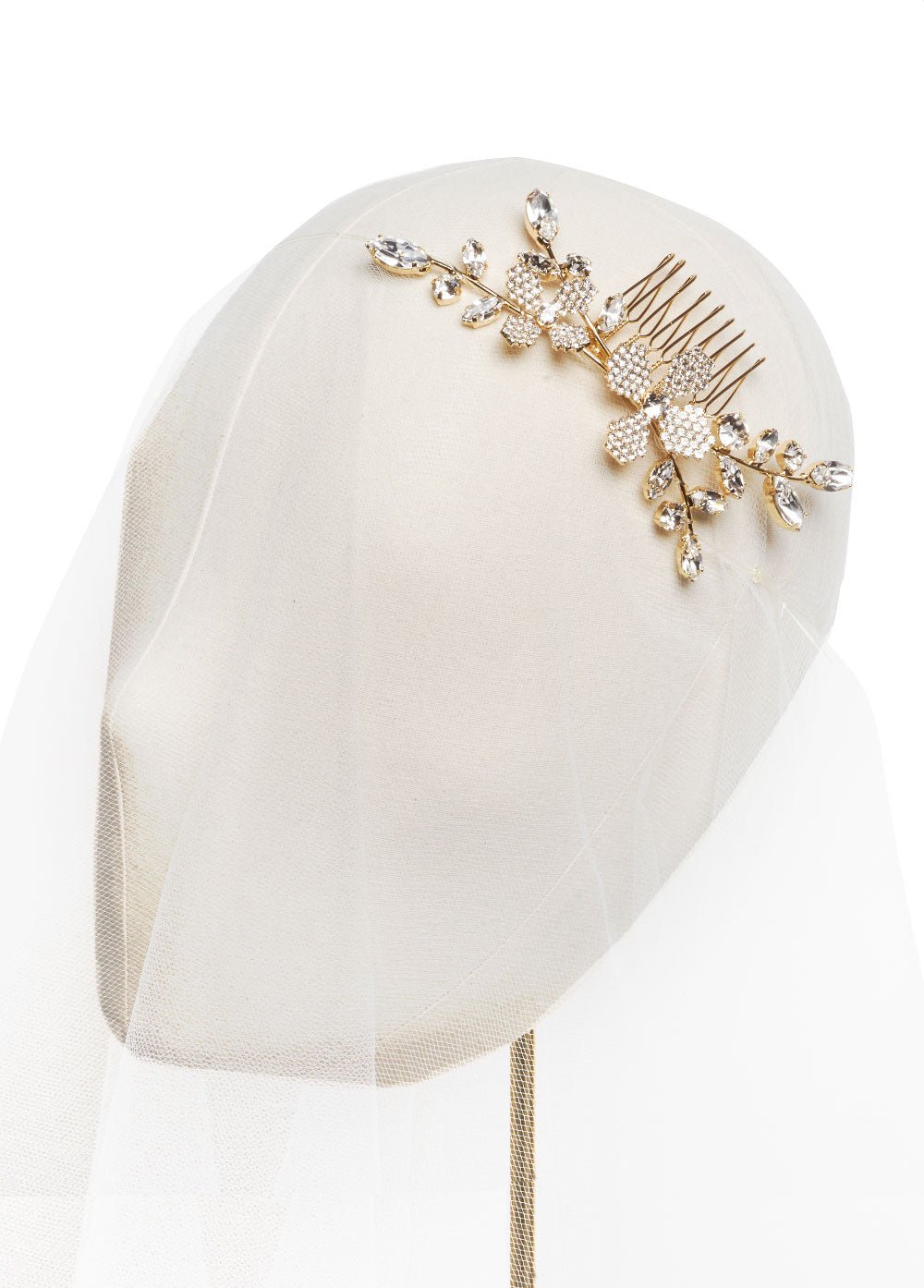 Elizabeth Bower June Crystalla Mini Braut Haarkamm Gold