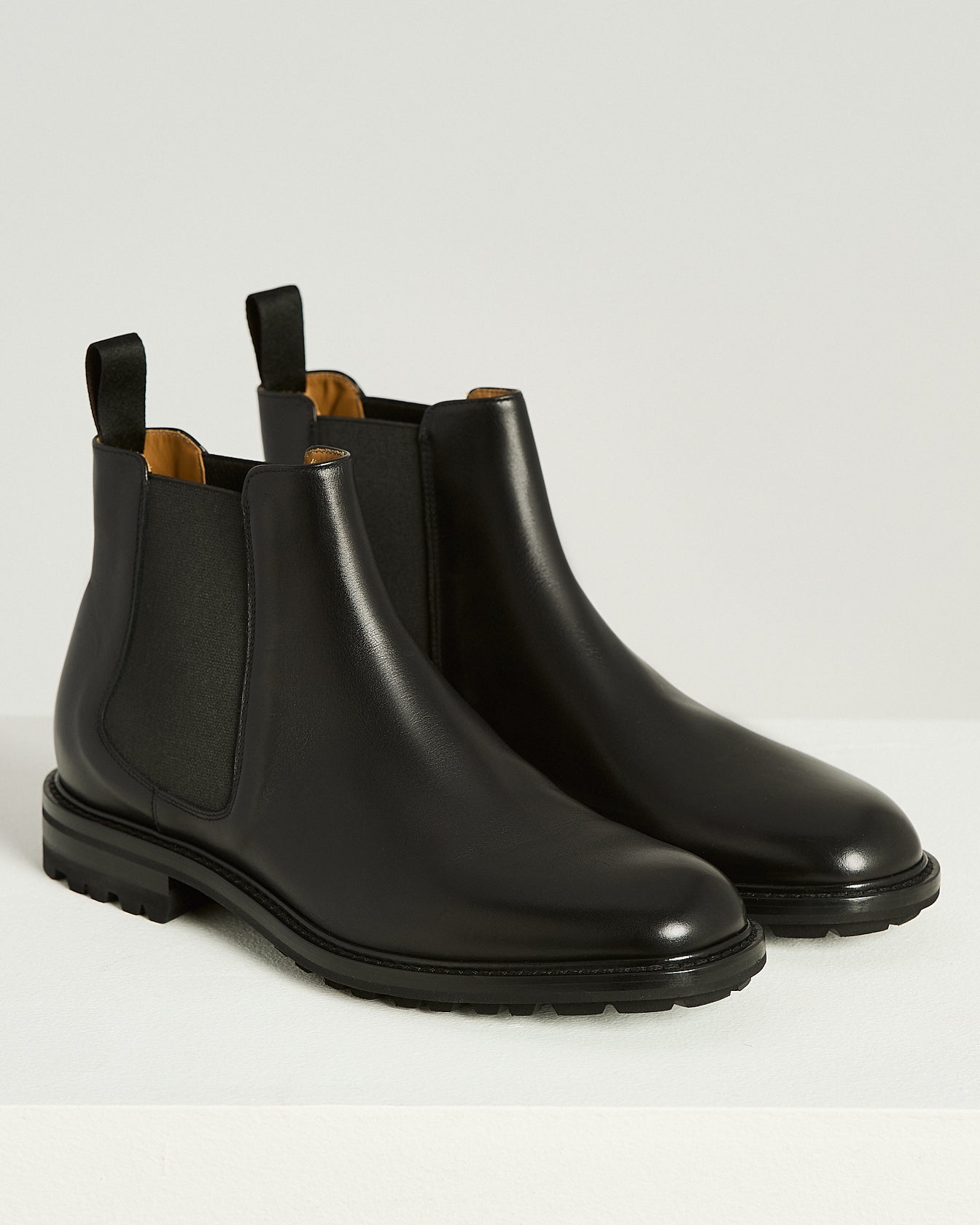 Kiton Shoes Chelsea Boots Kalbsleder Schwarz Größe 42