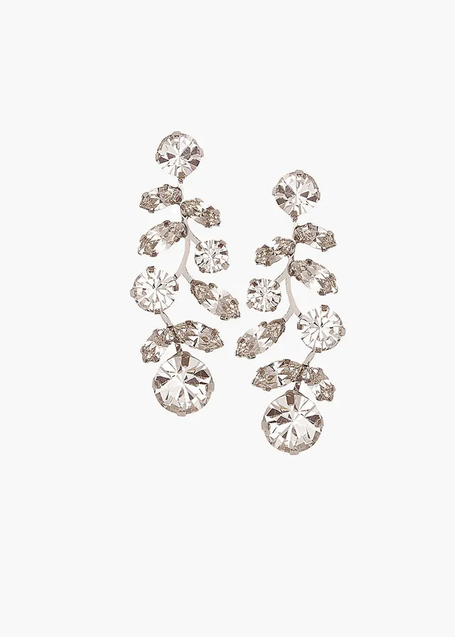 Elizabeth Bower Evie Crystal Hängeohrringe Rhodium Kristall