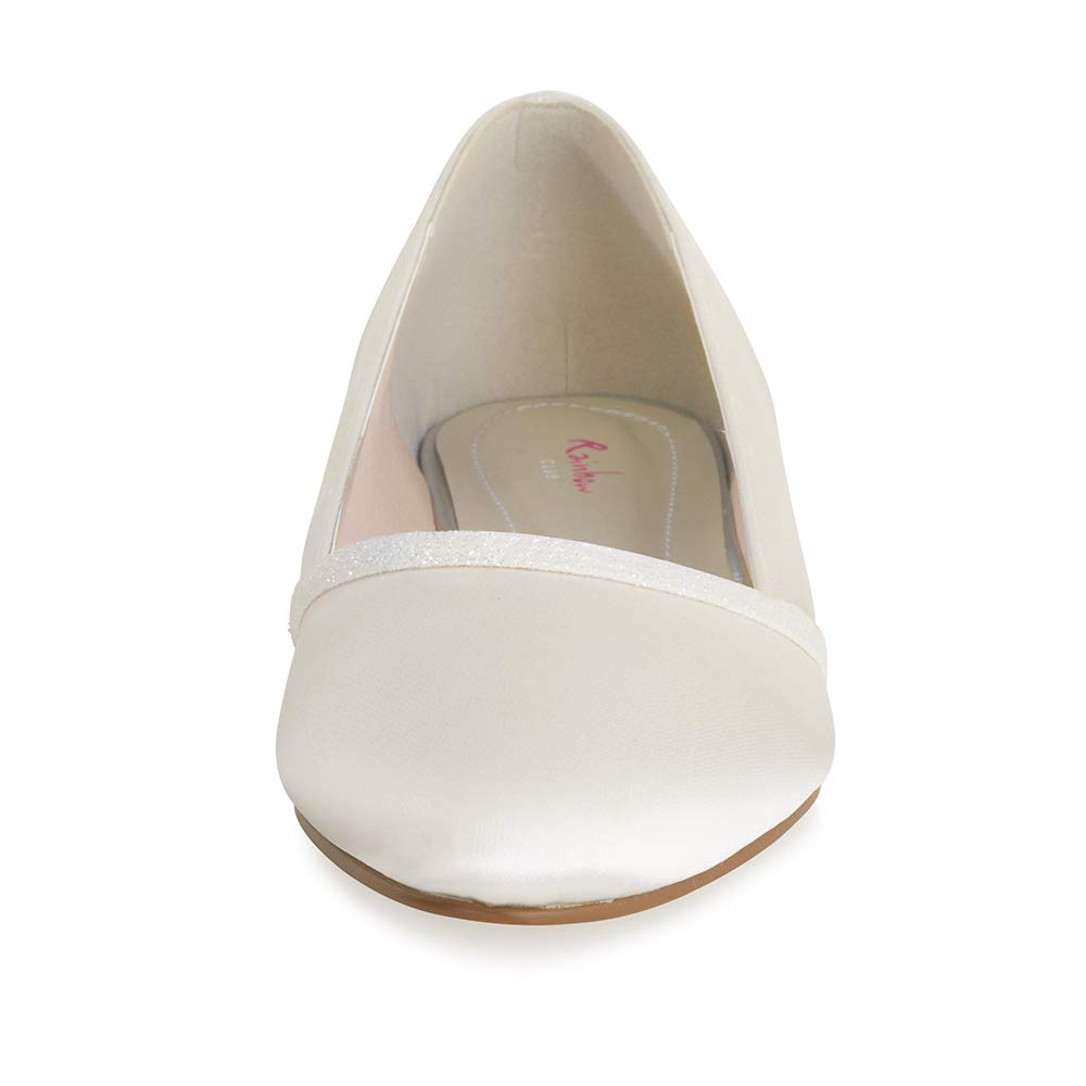 Rainbow Club Embellished Belina Ballerinas Ivory Satin