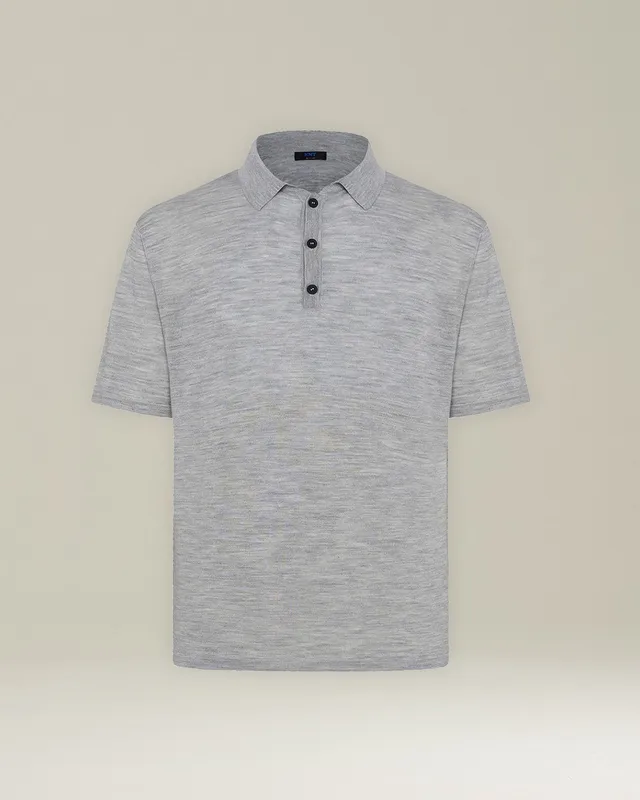 Kiton Deluxe Polo Wolle Seide Herren Leicht