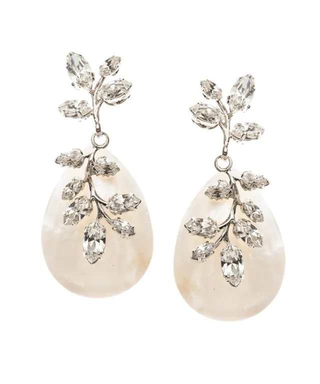 Elizabeth Bower Vine Petal Brautohrringe Rhodium Kristall