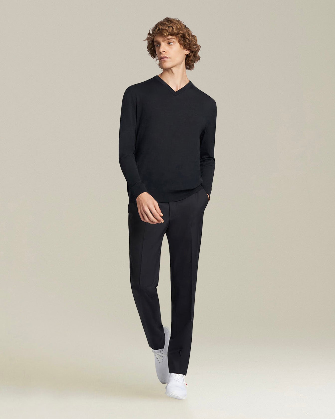 Kiton Trousers Anzughose Schwarz Wolle 14-Micron