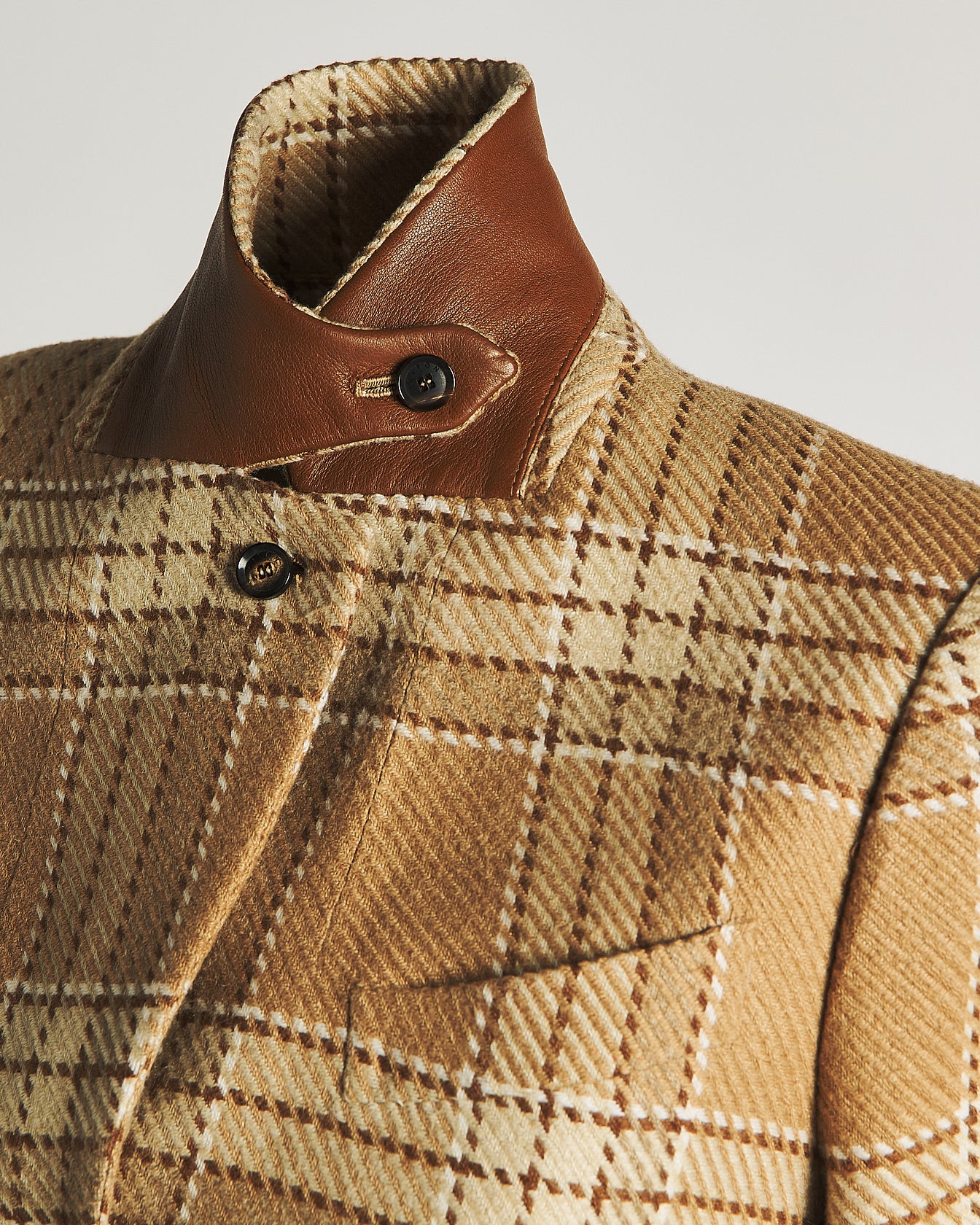 Kiton Jackets Sakko Beige Karo Seide Kaschmir Damen