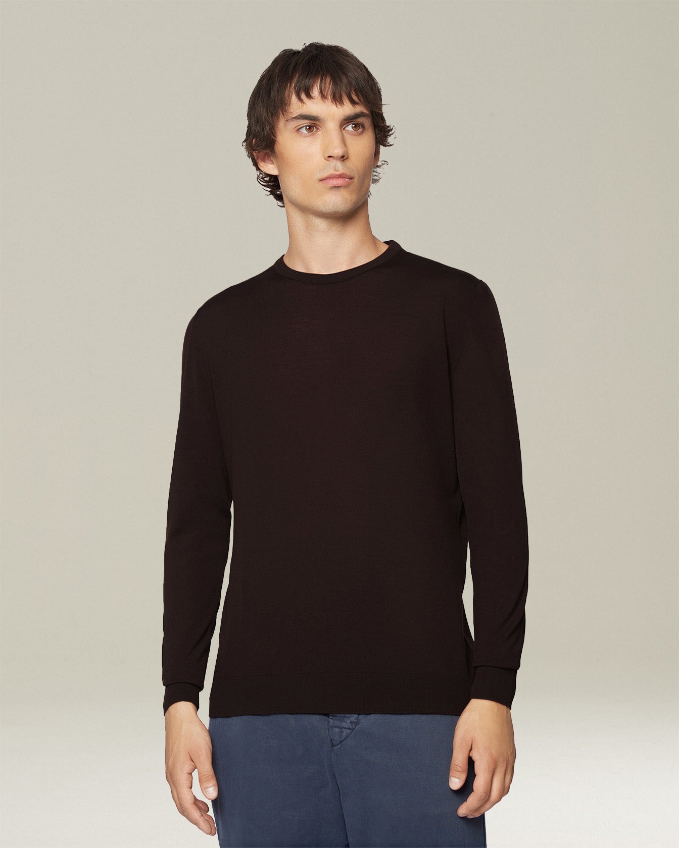 Kiton Polo Blue Diamond Crew-Neck Top Wolle Gr.M