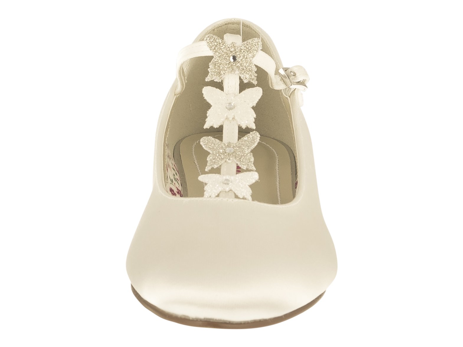 Rainbow Club Kady Ballerinas Ivory Satin Glitzer flach