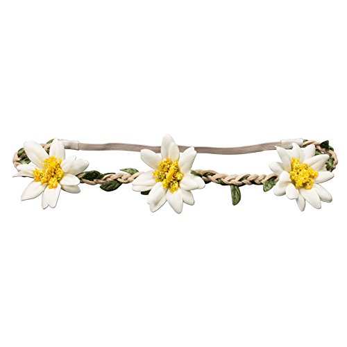 Alpenflüstern DAHEIM ADV102 Haarband creme-weiß Edelweiß-Blüten