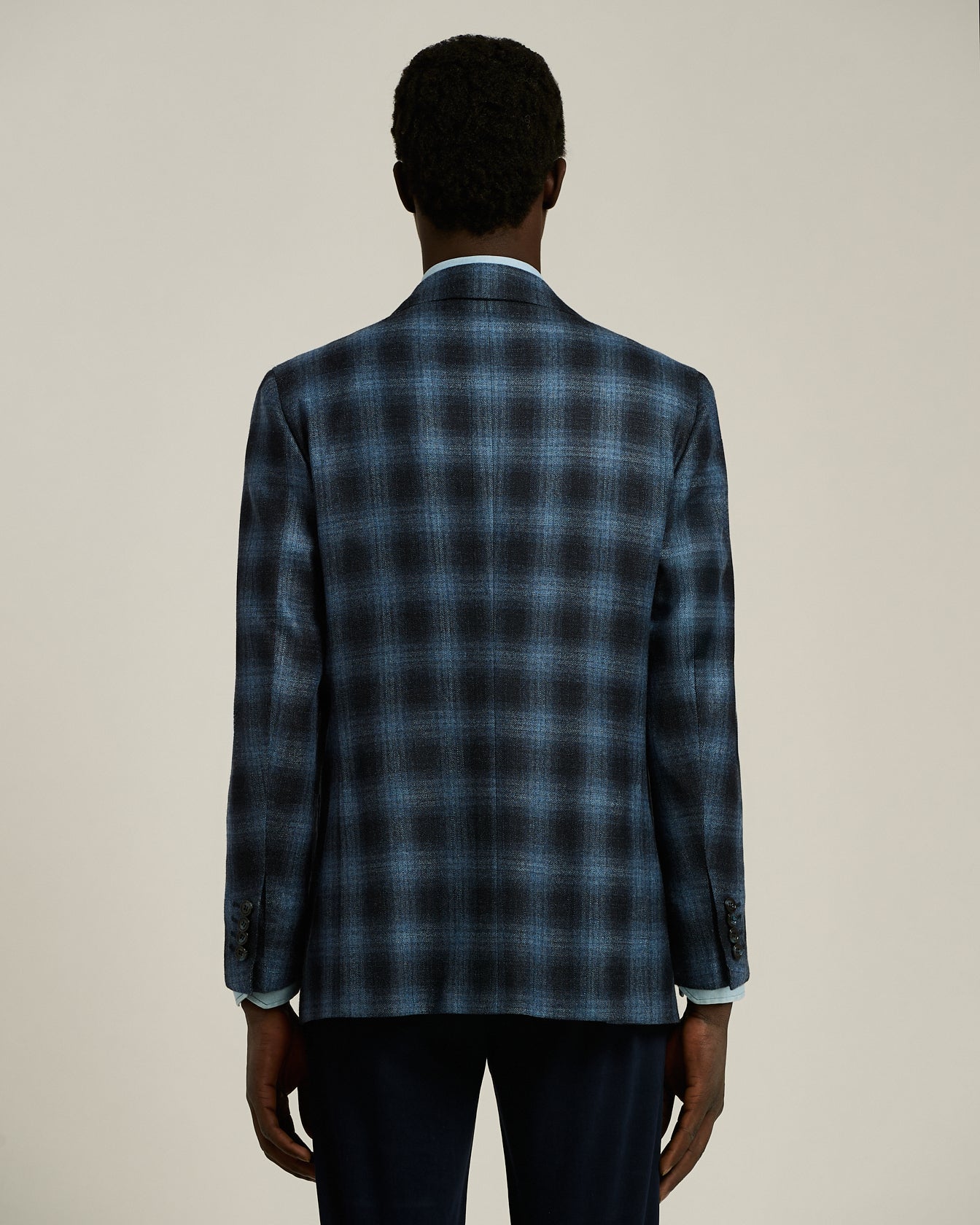 Kiton Jackets Blue Checked Sakko blau Kaschmir-Mix