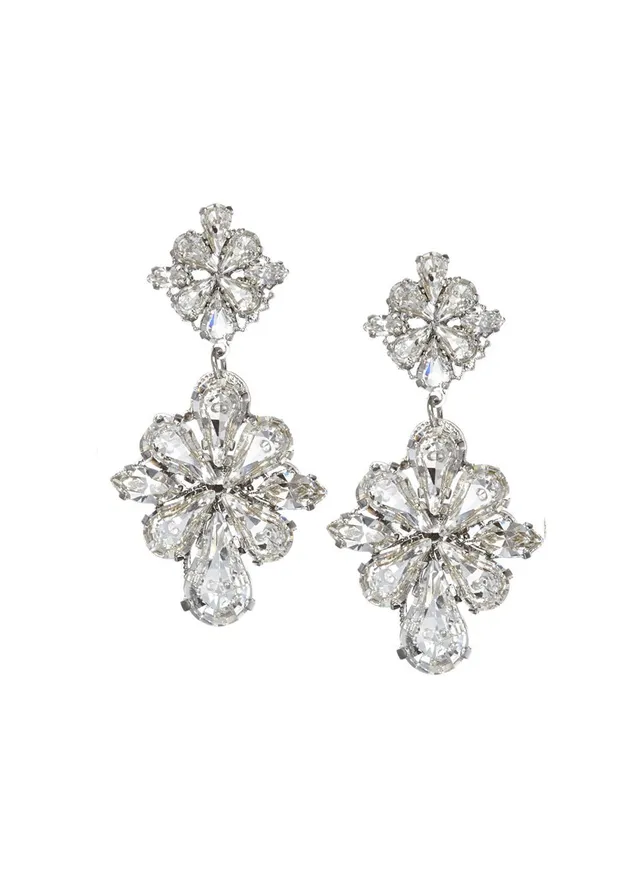 Elizabeth Bower Gracely Hängeohrringe Rhodium Stecker Kristall
