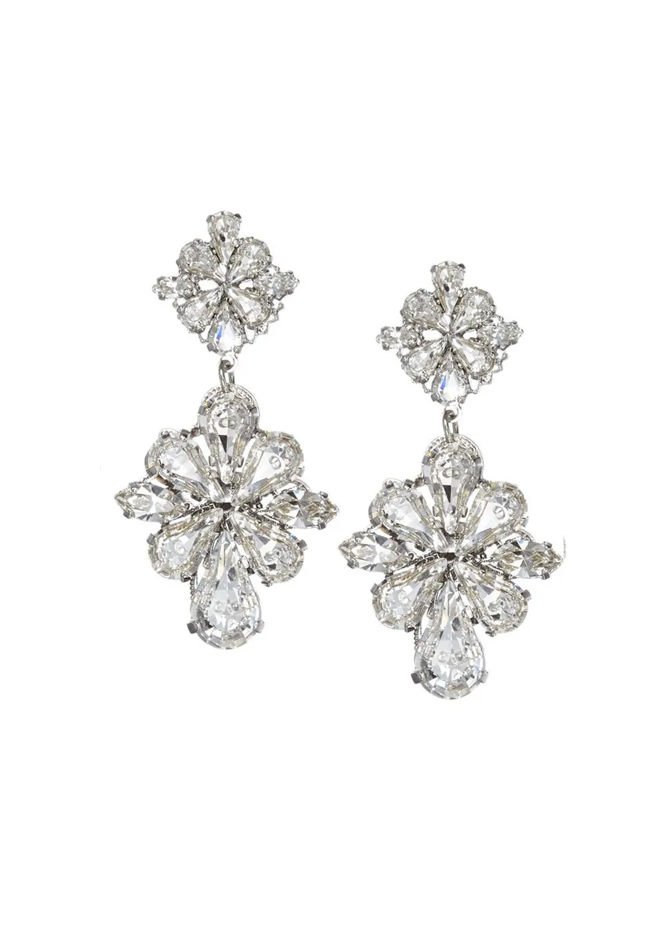 Elizabeth Bower Gracely Hängeohrringe Rhodium Stecker Kristall