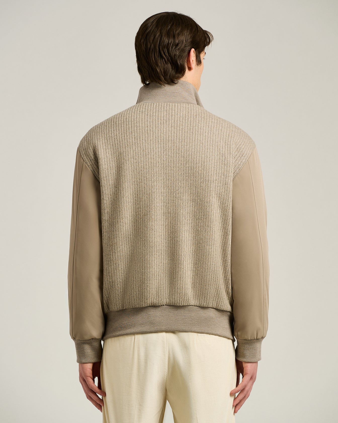 Kiton Outerwear Bomber Taupe Wollblend Technical Gr 50