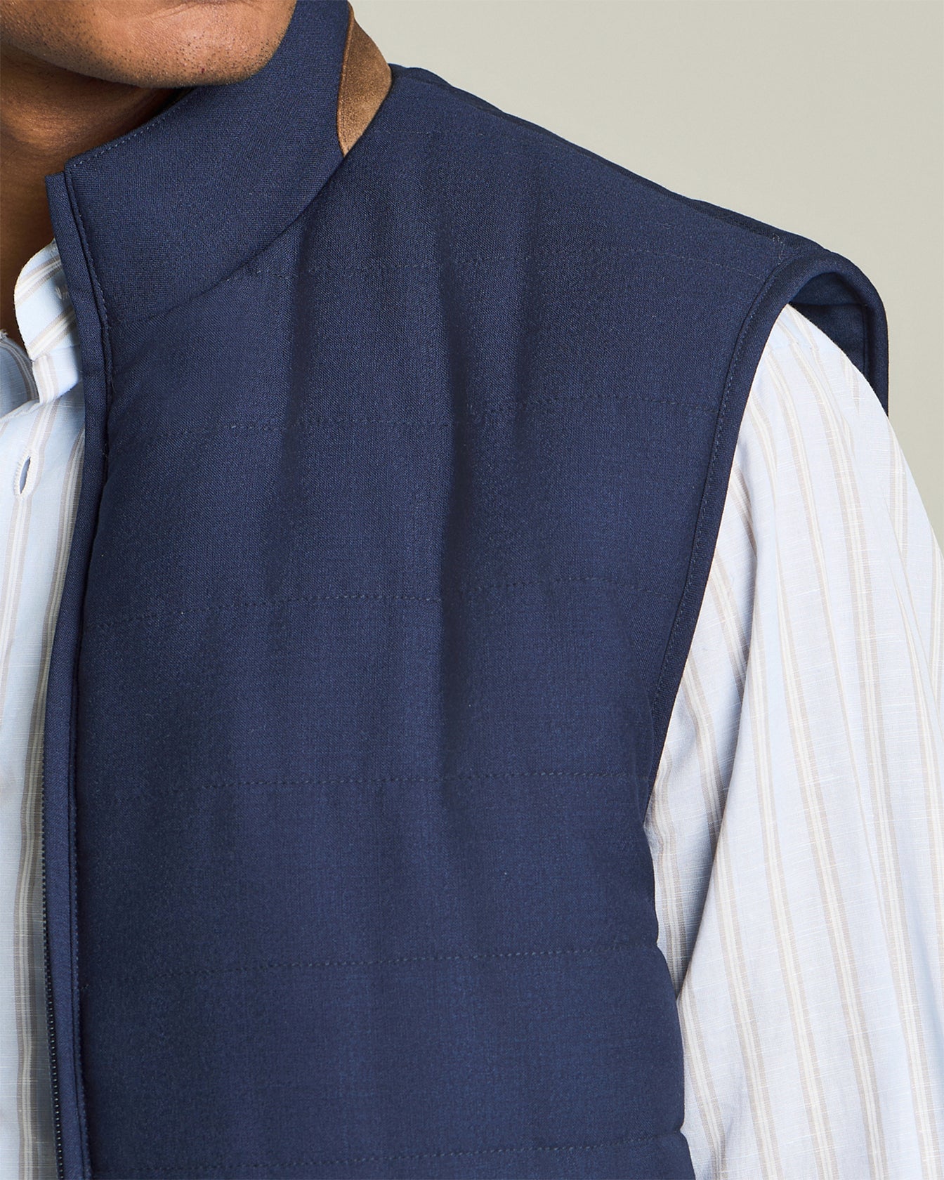 Kiton Gilet Daunenweste Herren Wolle Gr.52 dunkel