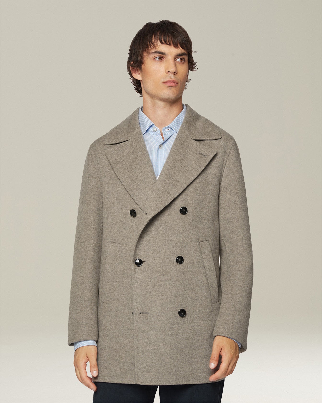 Kiton Caban Cashmere Mantel Double Hornknöpfe