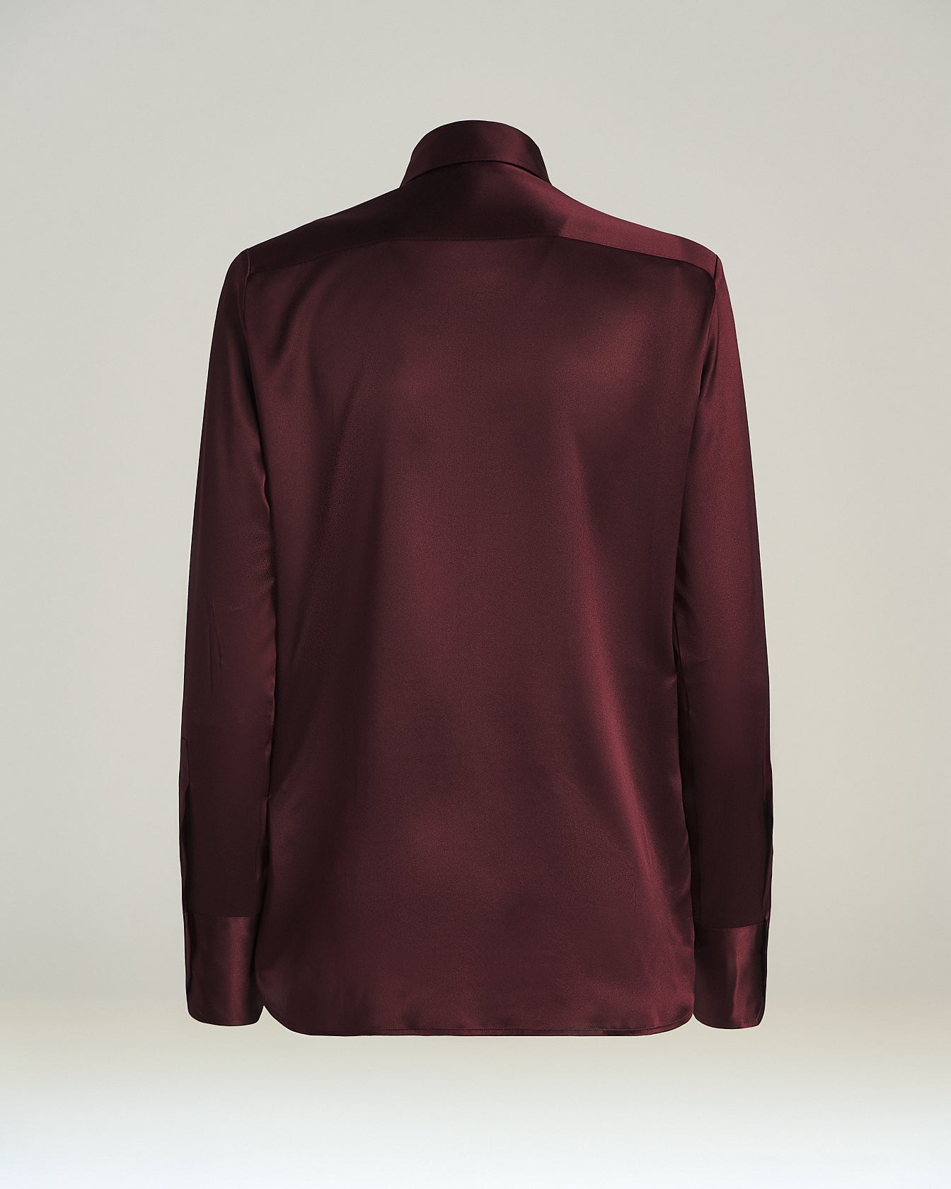 Kiton Shirts Seidenhemd Bordeaux Schalschleife 38