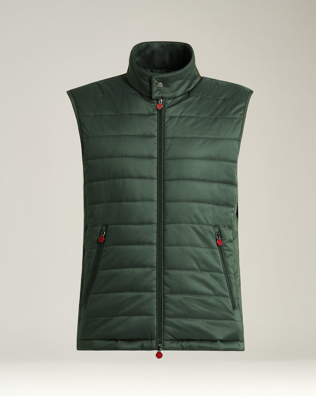 Kiton Gilet Steppweste dunkelgrün Polyester