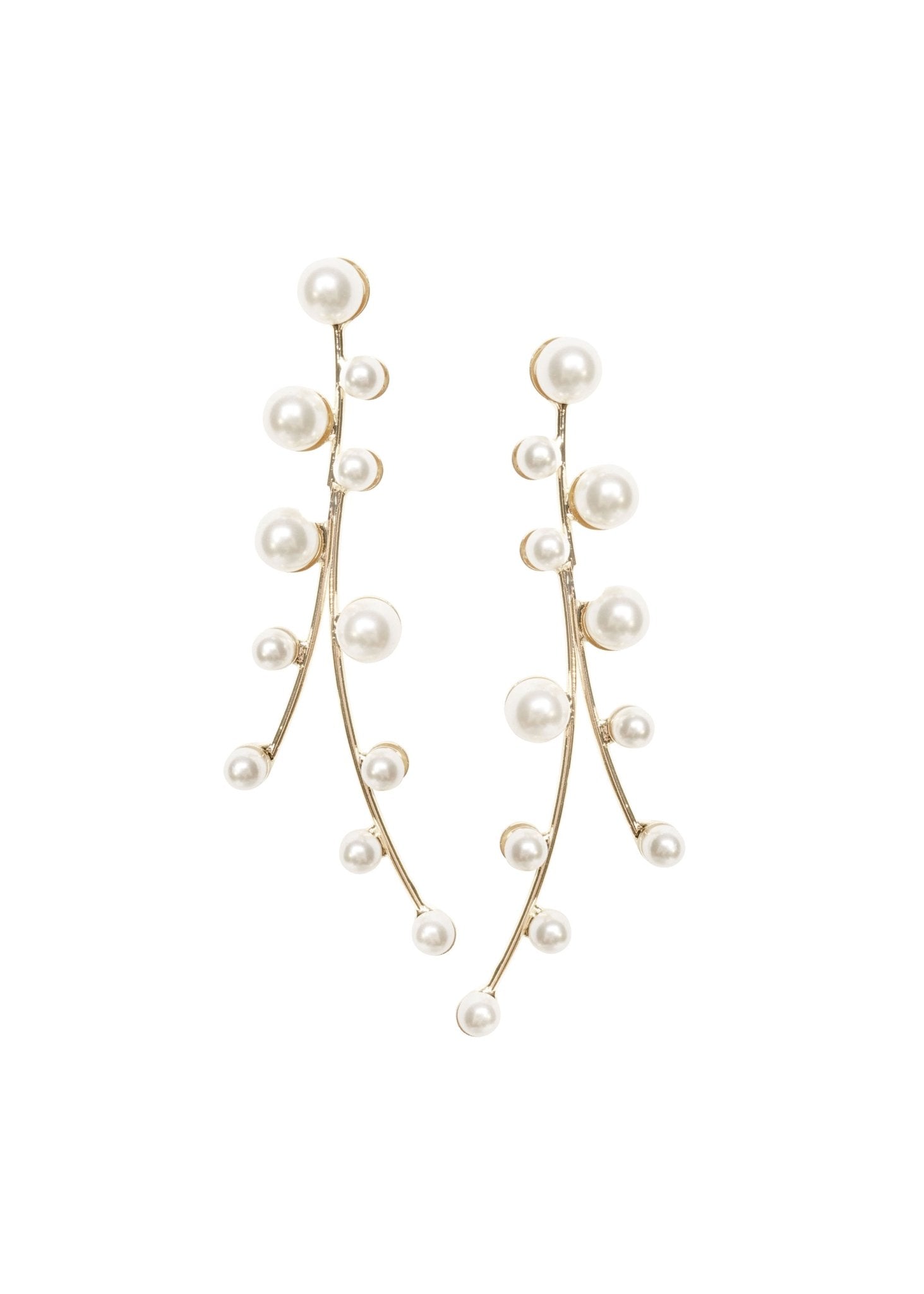 Elizabeth Bower Elle Pearl Brautohrringe Gold 70mm