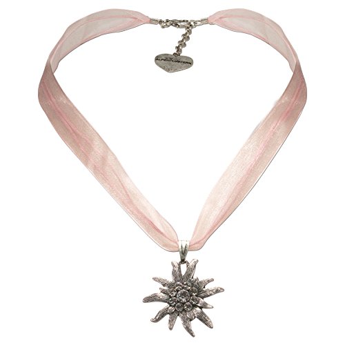 Alpenflüstern DAHEIM SET019 Trachtenschmuck-Set rosa-rosé Edelweiß