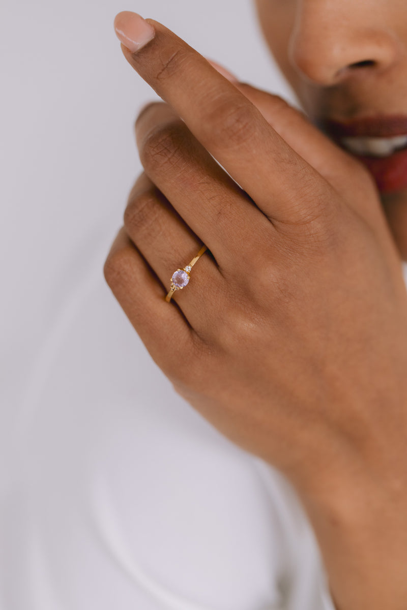 Juvelan Vienna Ring Amethyst Silber Weißtopas