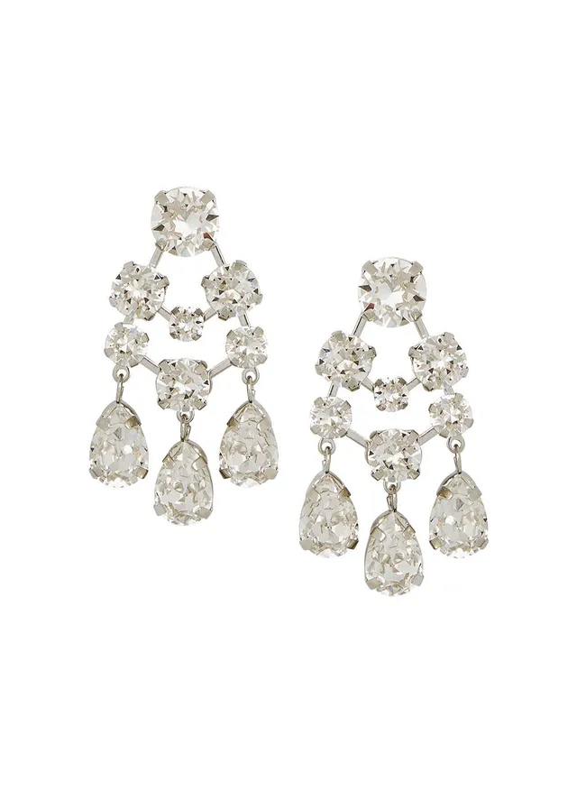 Elizabeth Bower Crystallite Bauble Mini Ohrringe Rhodium