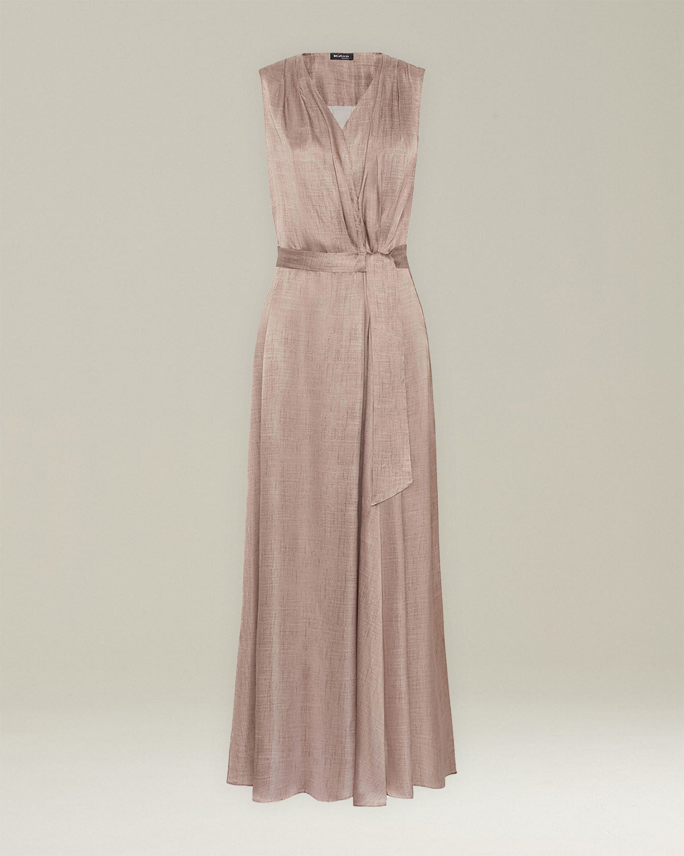 Kiton Dresses Abito Lungo Seidenkleid Lang mit Gürtel