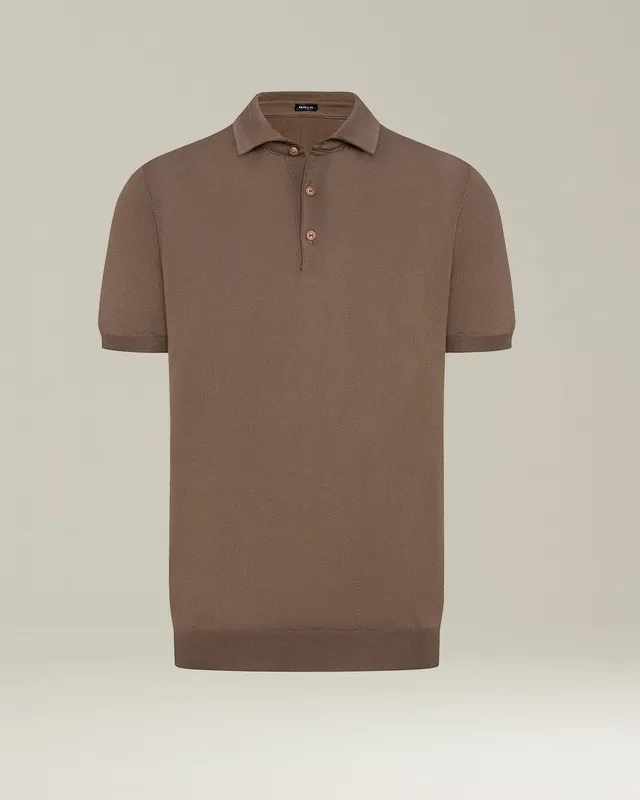 Kiton Polo Cotone Polohemd Tortora ägyptische Baumwolle