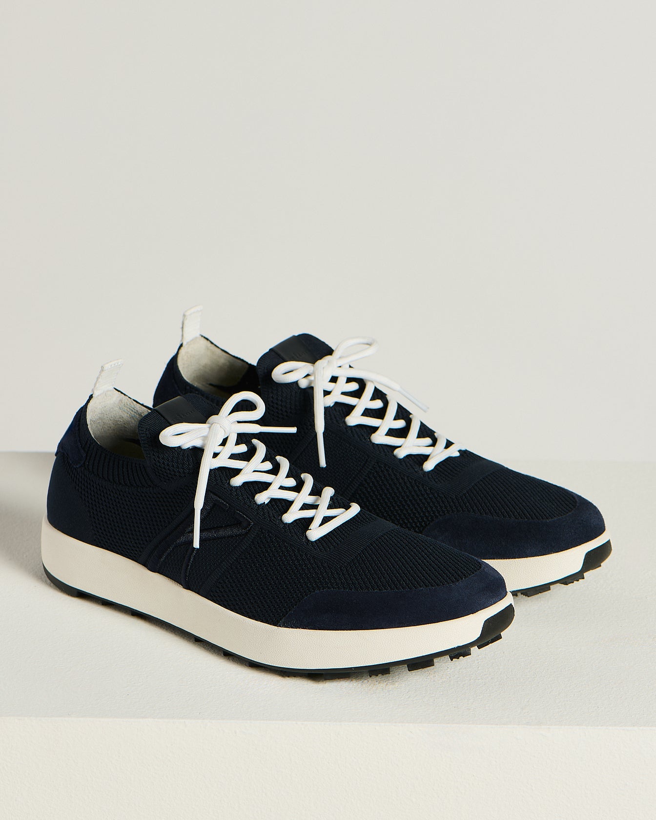 Kiton Shoes Blue Cotton Sneaker blau Leder Gr. 42