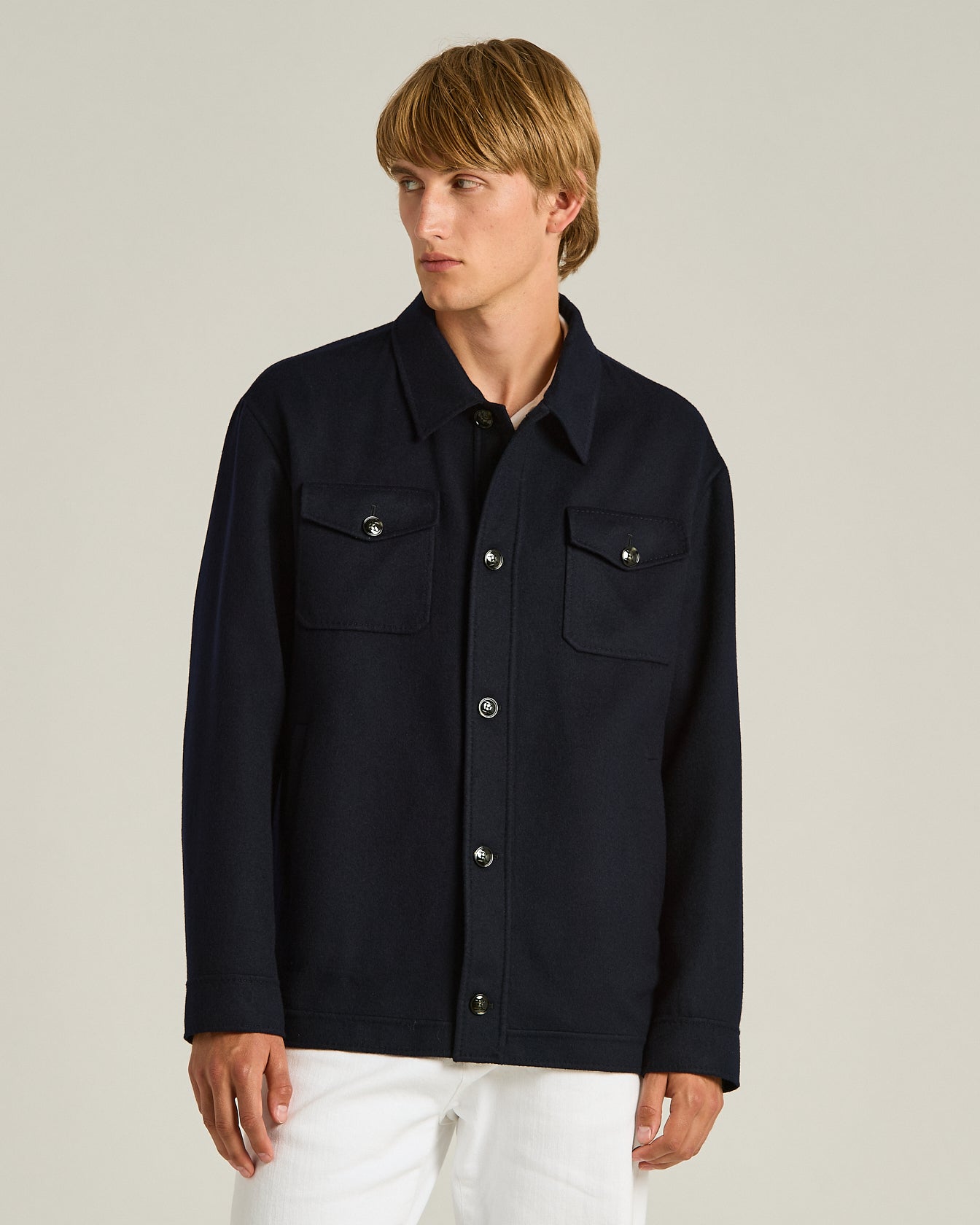 Kiton Hemdjacke Kaschmir Navy Hornknöpfe Sakko