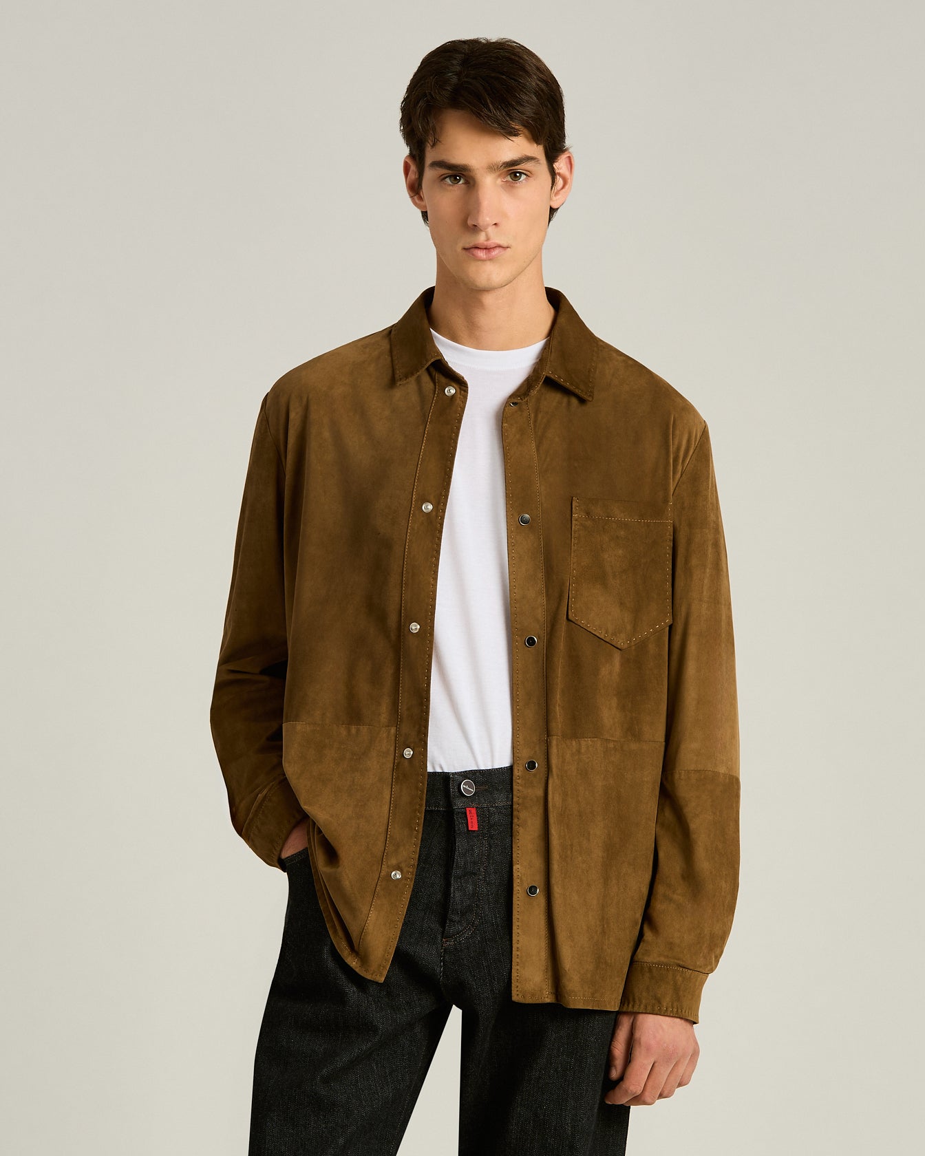 Kiton Lambskin Lederjacke mole Glattleder