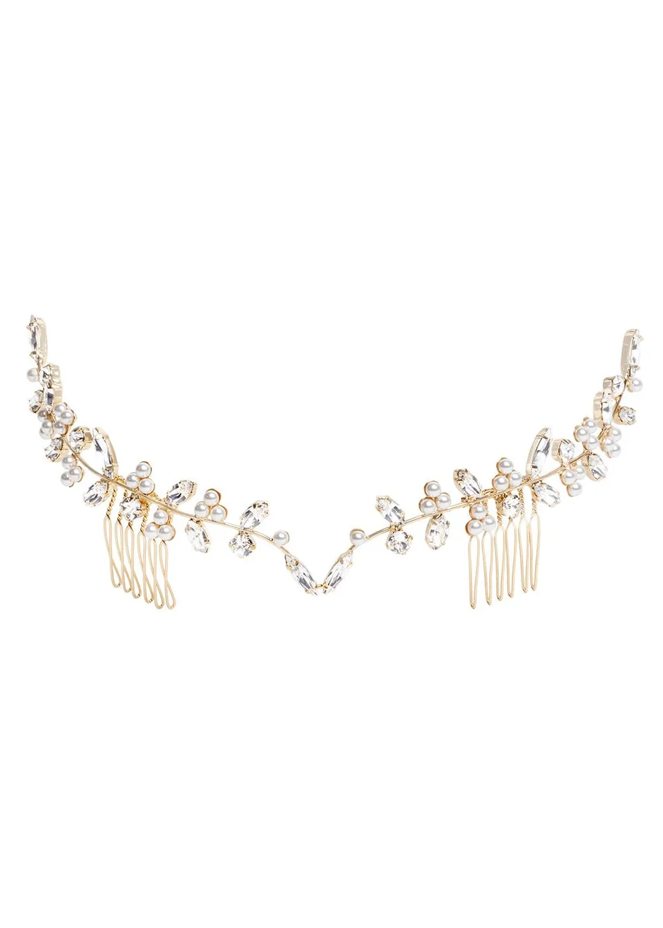 Elizabeth Bower Budding Girlande Haarteil Gold Perle