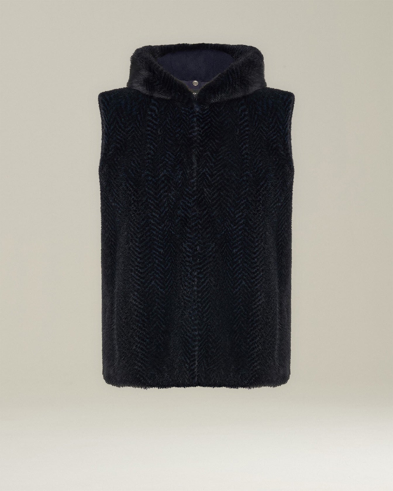 Kiton Gilet Nerz Pelz Weste Reversibel Nylon