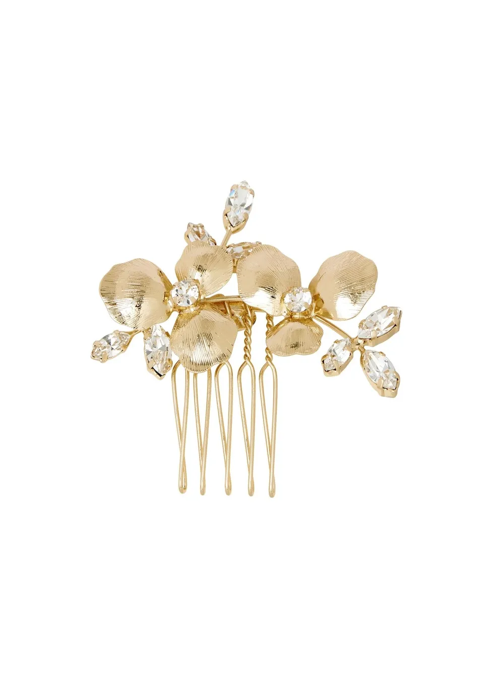 Elizabeth Bower Orchid Crystalla Mini Haarkamm Silber 40mm